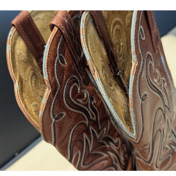 Ariat Legend Square Toe Leather Cowboy Boots Embrodiered Western Cowgirl Womens - Picture 9 of 12